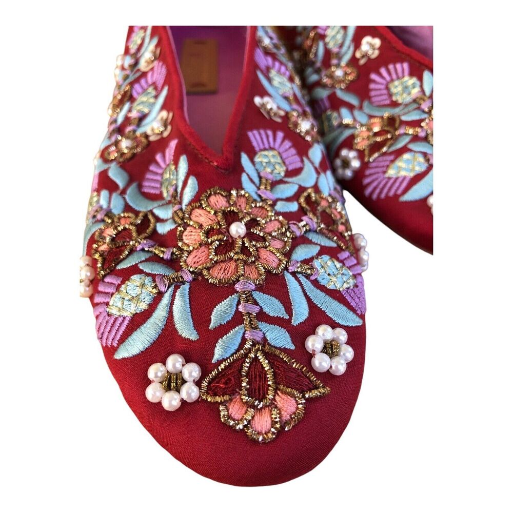 Anthropology Llani Embellished Satin Ballet Slippers Size 39/8.5 - Picture 11 of 11